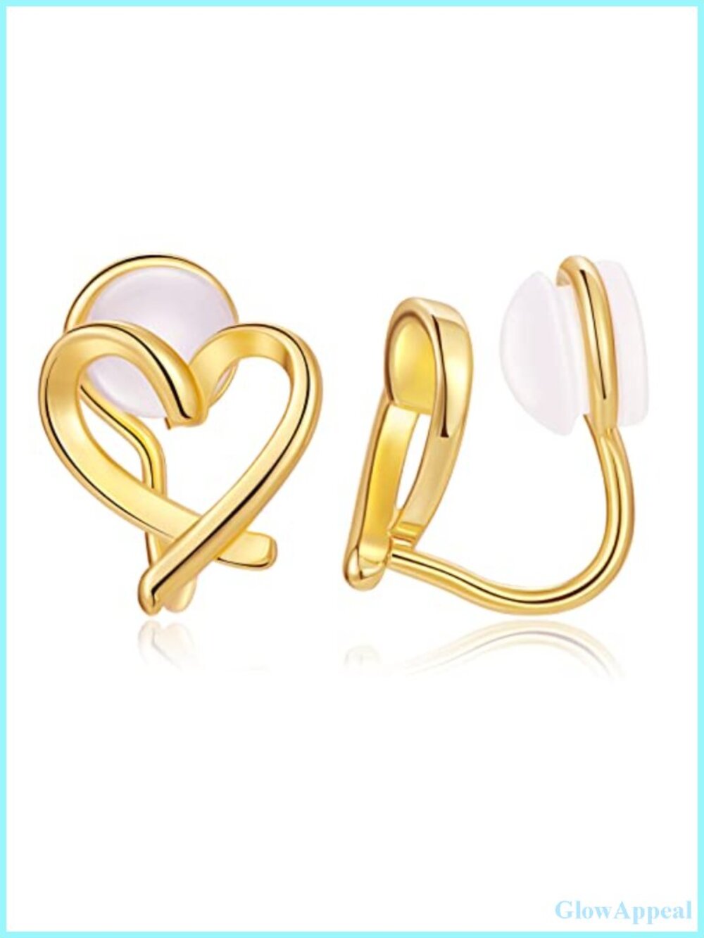 Cute Heart Clip On Earrings for Women Hypoallergenic Copper